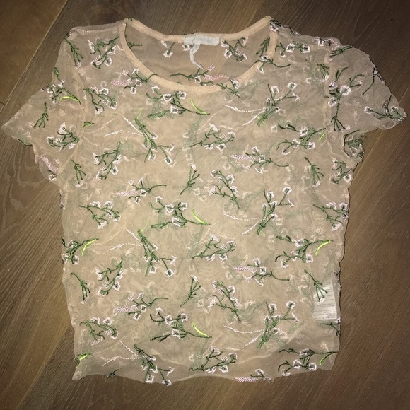 urban outfitters sheer floral top